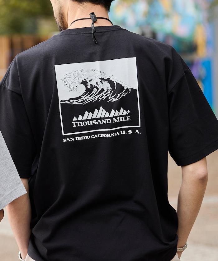 THOUSAND MILE×FREAK'S STORE 抗菌防臭 吸水速幹 背部波浪字母印花 功能T恤