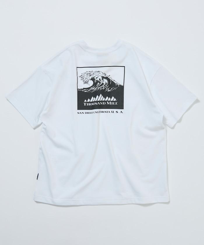 THOUSAND MILE×FREAK'S STORE 抗菌防臭 吸水速幹 背部波浪字母印花 功能T恤