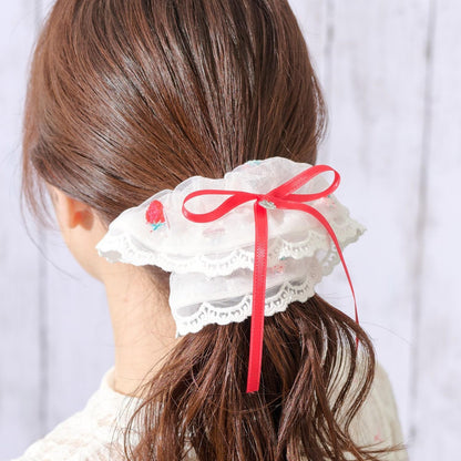 草莓刺繡 髮圈