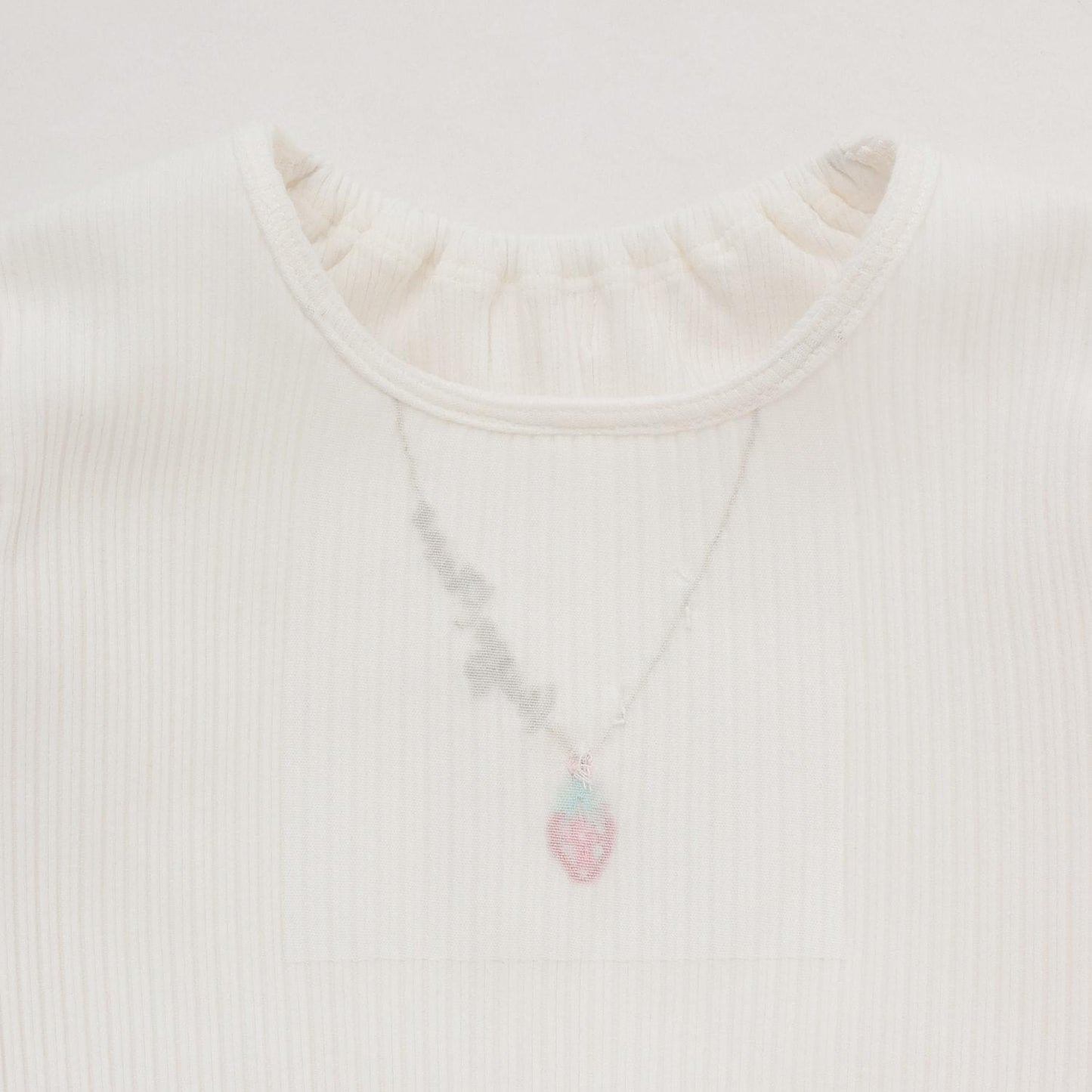 草莓刺繡網紗拼接連衣裙