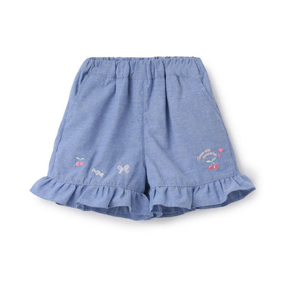褲腳刺繡設計 休閒短褲