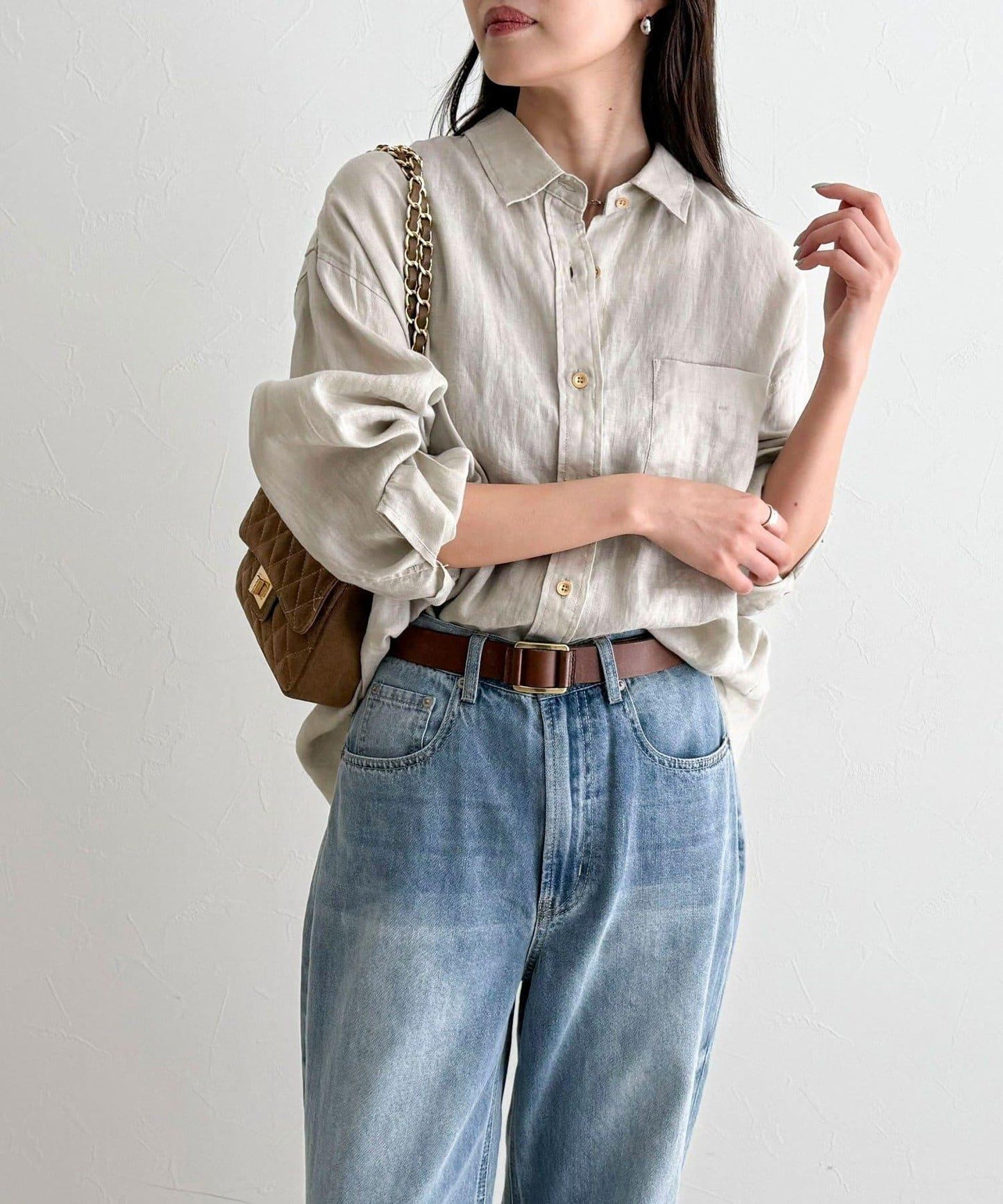 LINEN100 2WAY 裹身襯衫