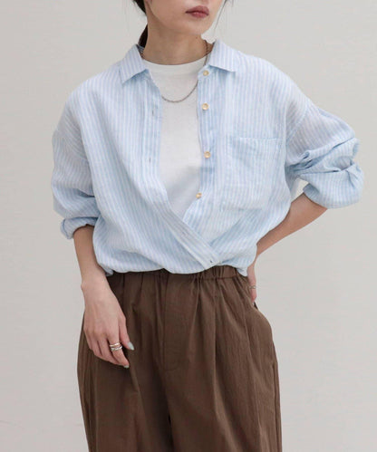 LINEN100 2WAY 裹身襯衫