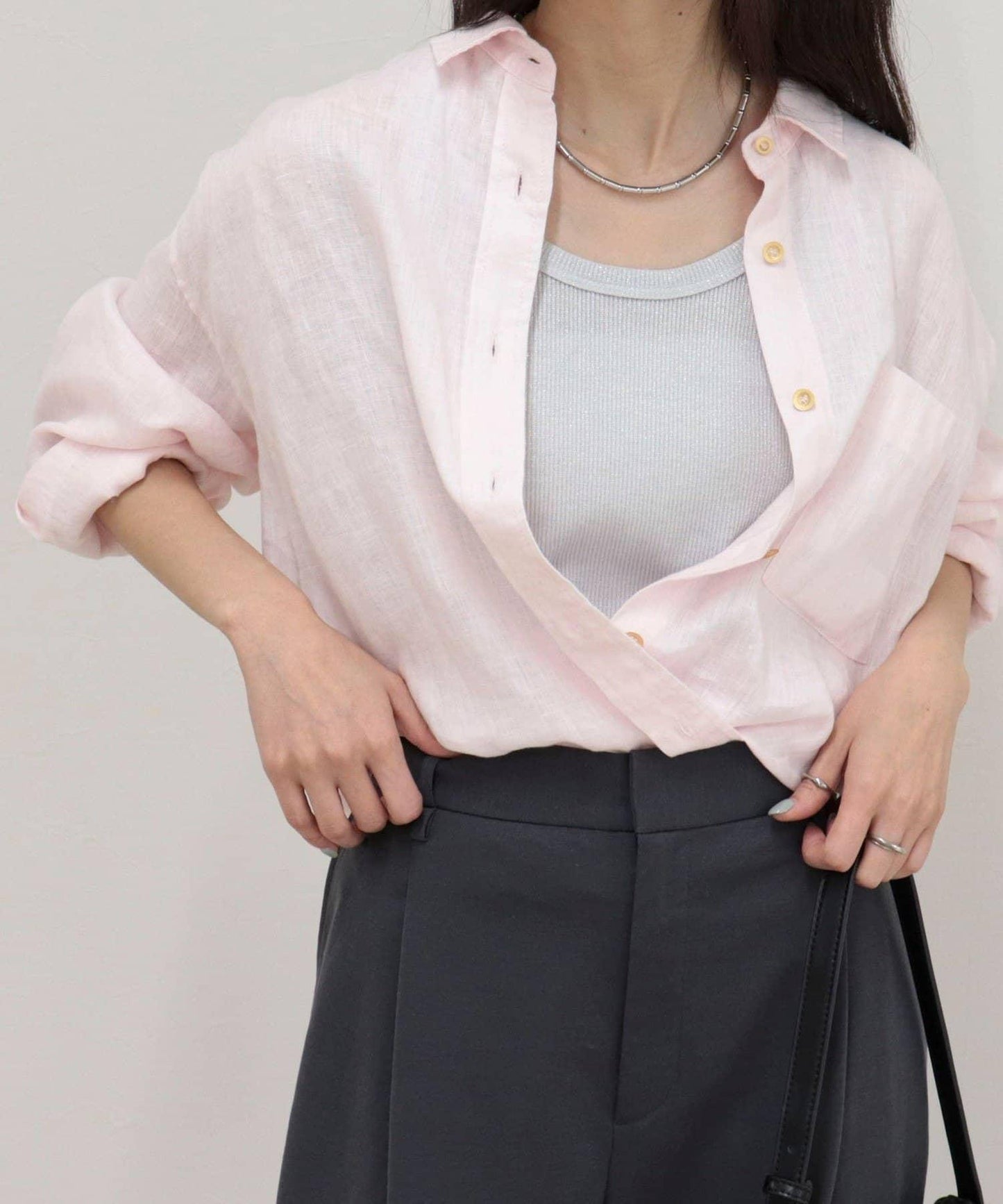 LINEN100 2WAY 裹身襯衫