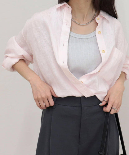 LINEN100 2WAY 裹身襯衫