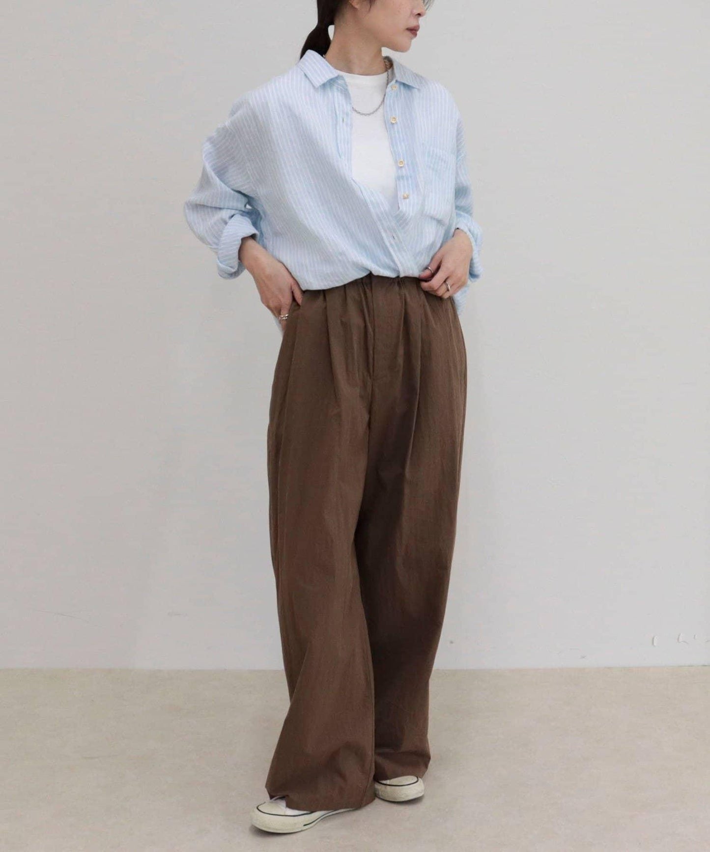 LINEN100 2WAY 裹身襯衫