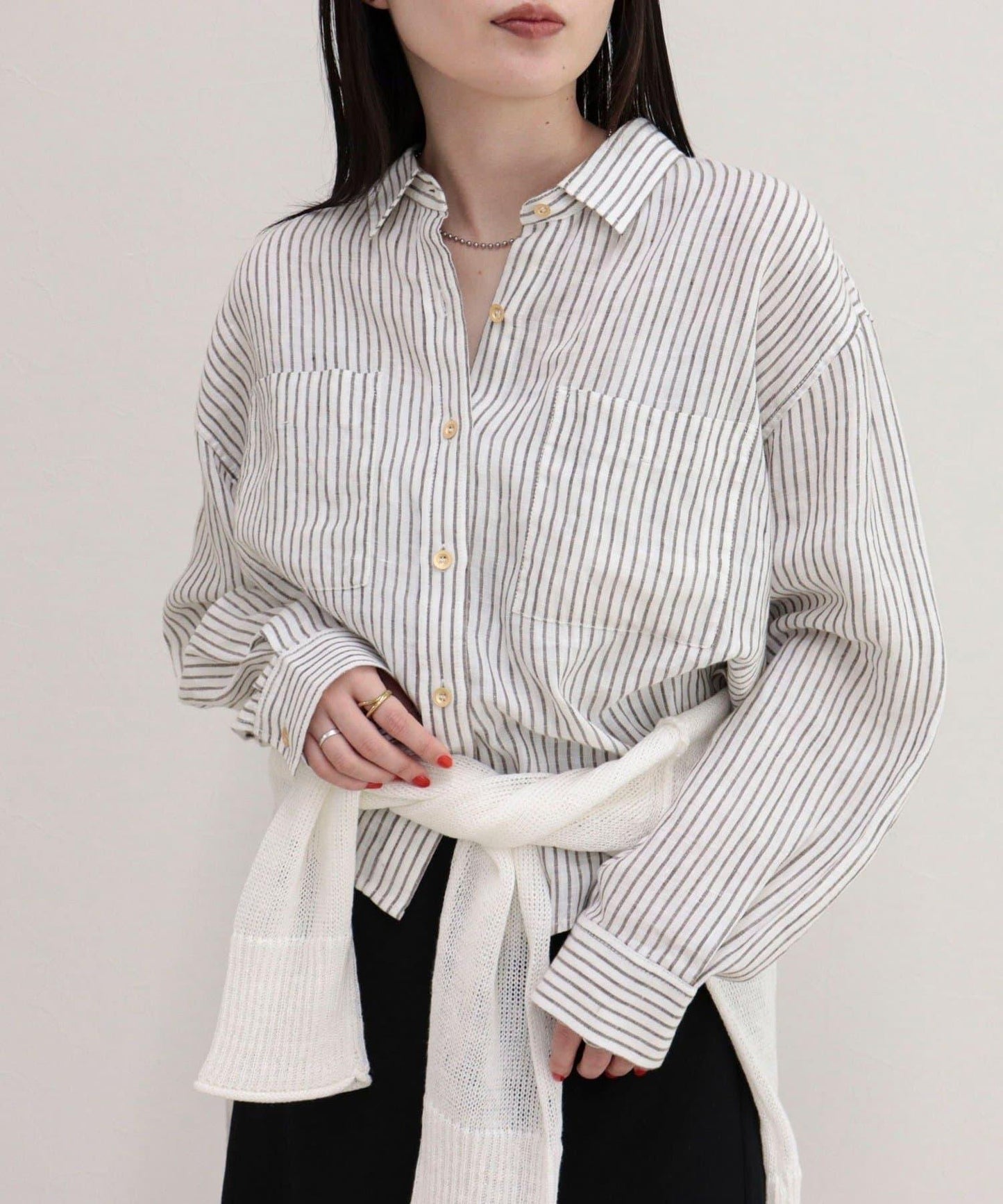 LINEN100 短款襯衫
