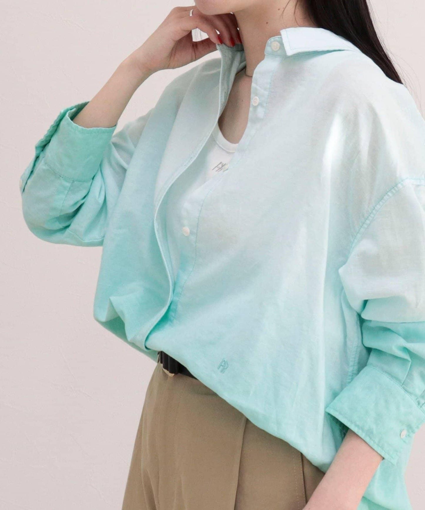 漸變亞麻襯衫