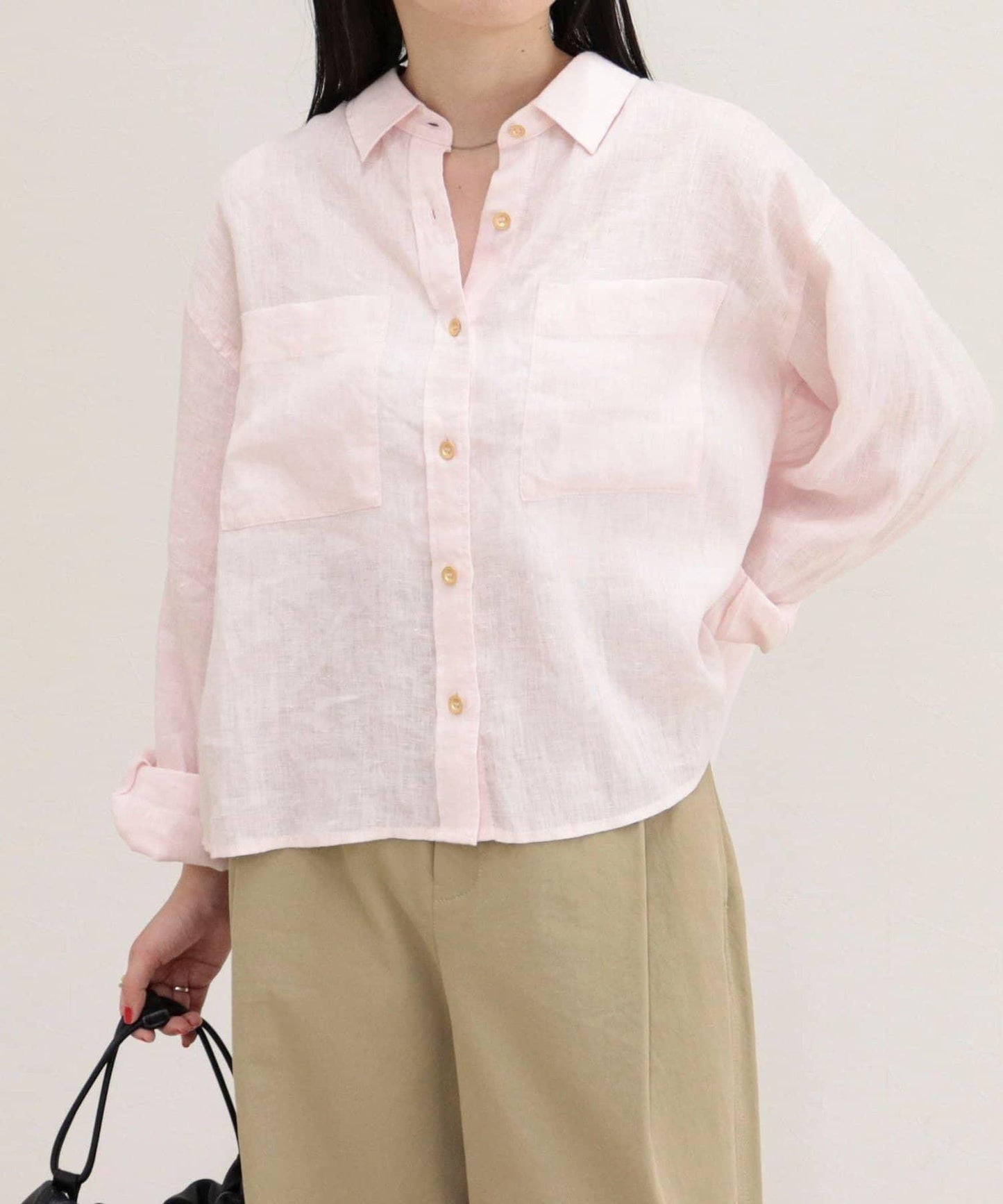 LINEN100 短款襯衫