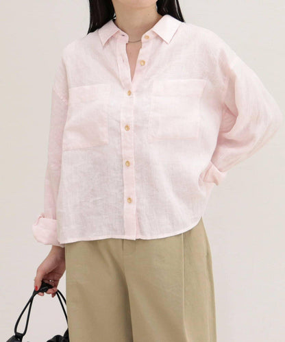 LINEN100 短款襯衫
