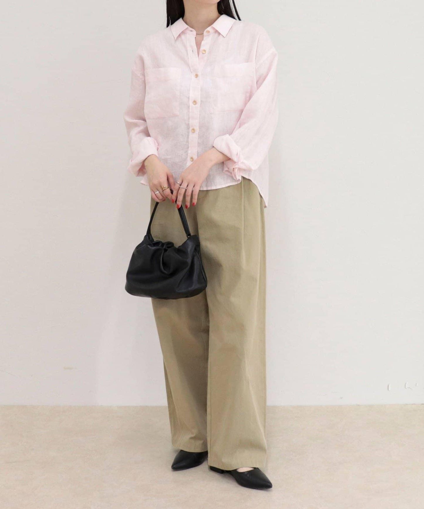 LINEN100 短款襯衫