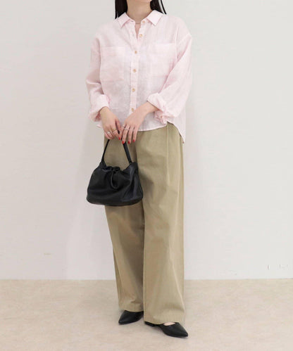LINEN100 短款襯衫