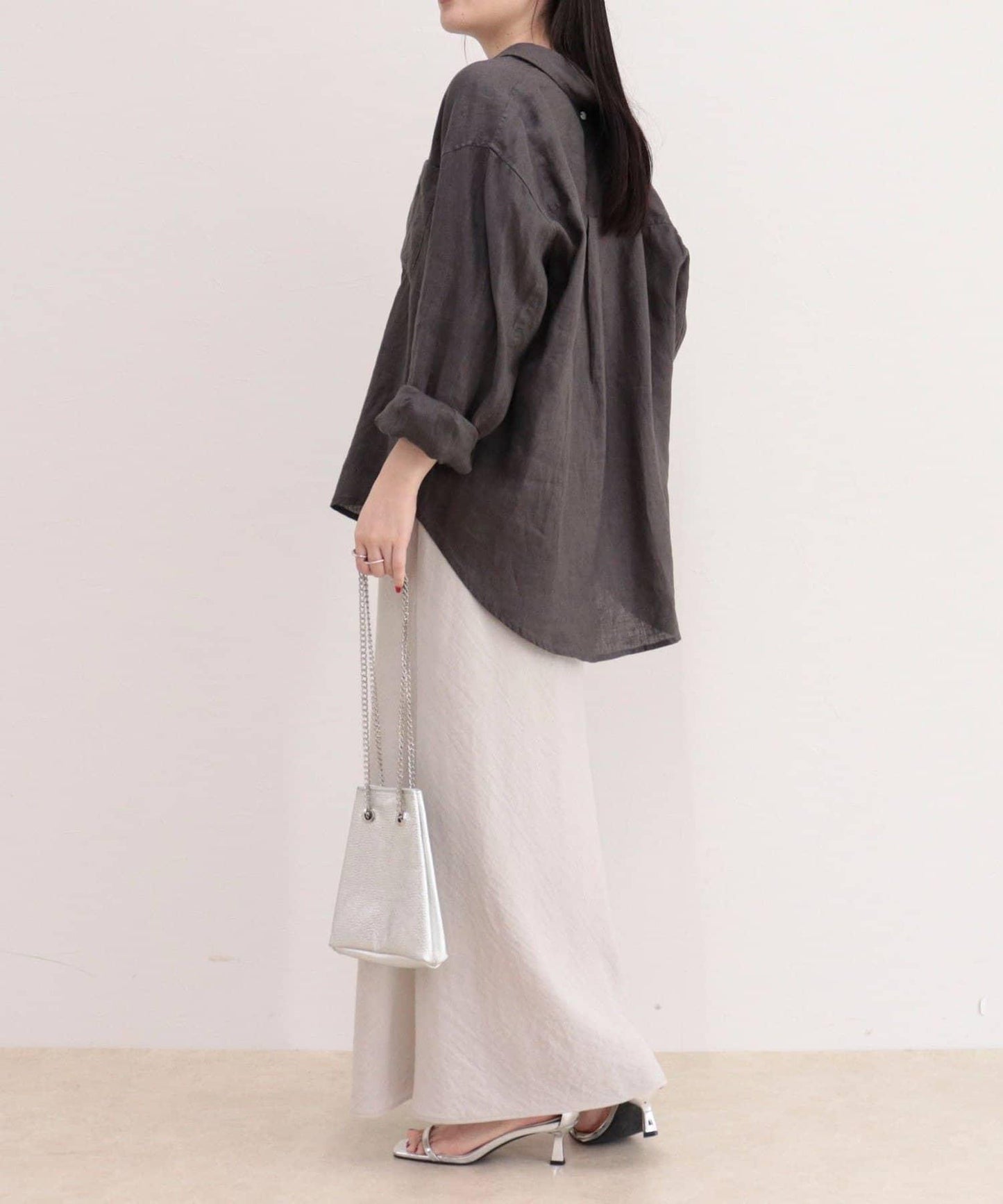 LINEN100 2WAY 裹身襯衫