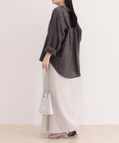 LINEN100 2WAY 裹身襯衫