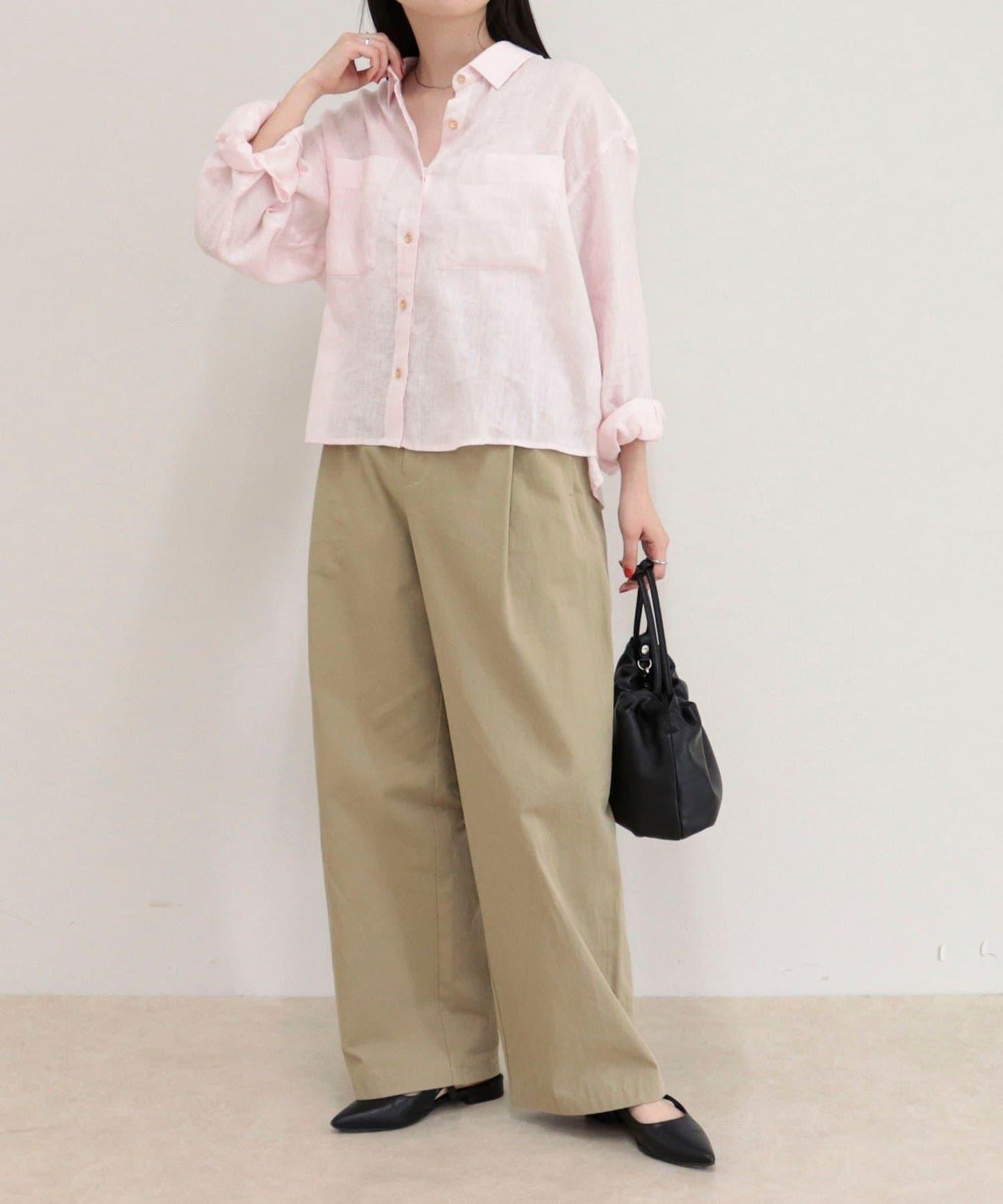 LINEN100 短款襯衫