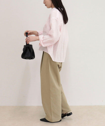 LINEN100 短款襯衫
