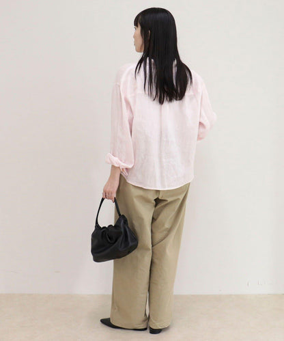 LINEN100 短款襯衫