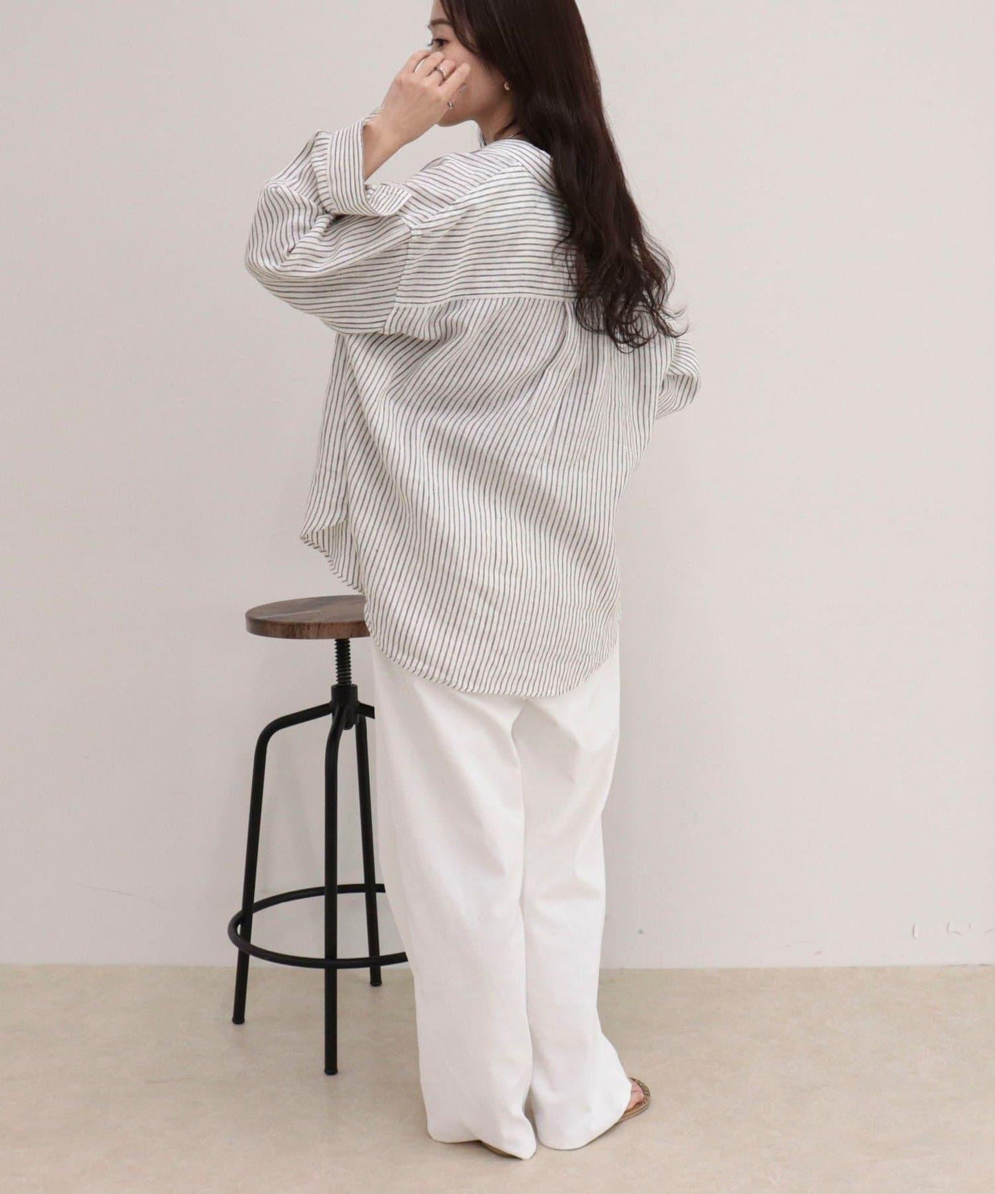 LINEN100 2WAY 裹身襯衫