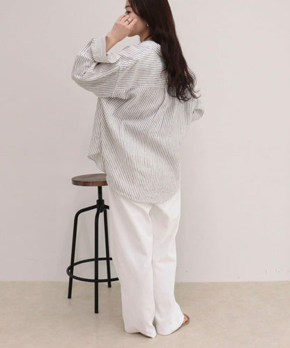 LINEN100 2WAY 裹身襯衫