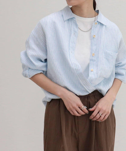 LINEN100 2WAY 裹身襯衫