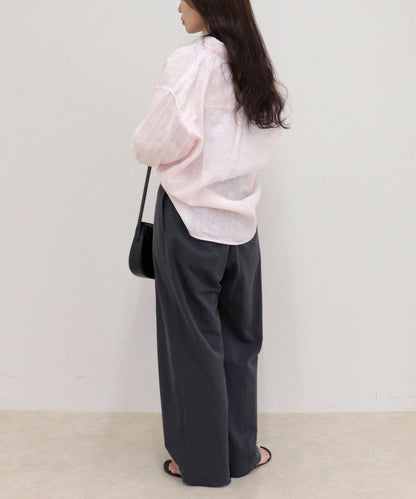 細針織褶襉褲