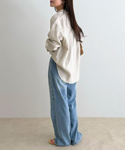 LINEN100 2WAY 裹身襯衫