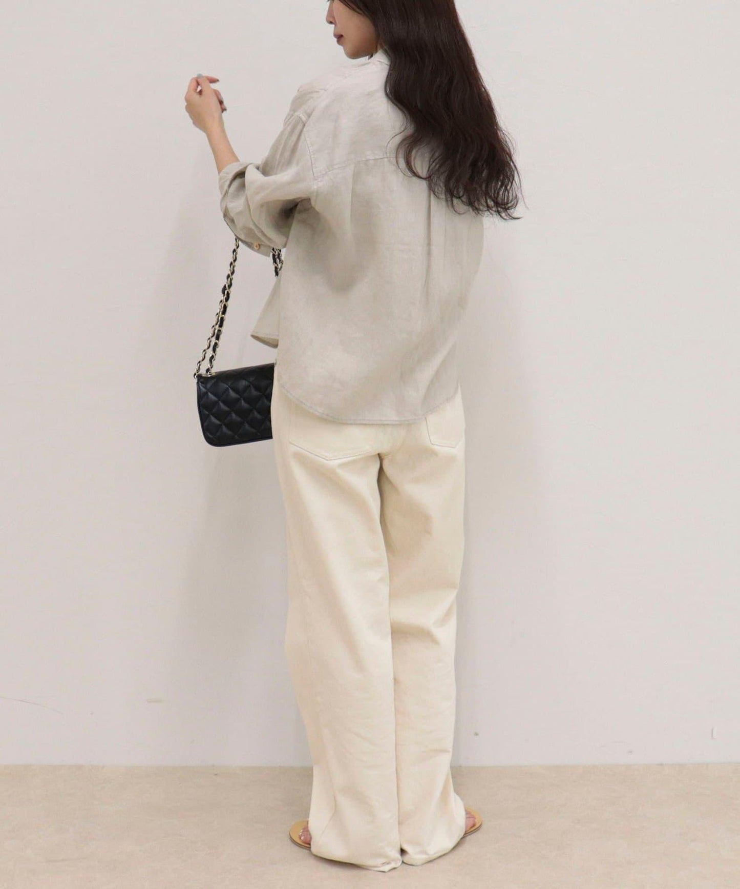 LINEN100 短款襯衫