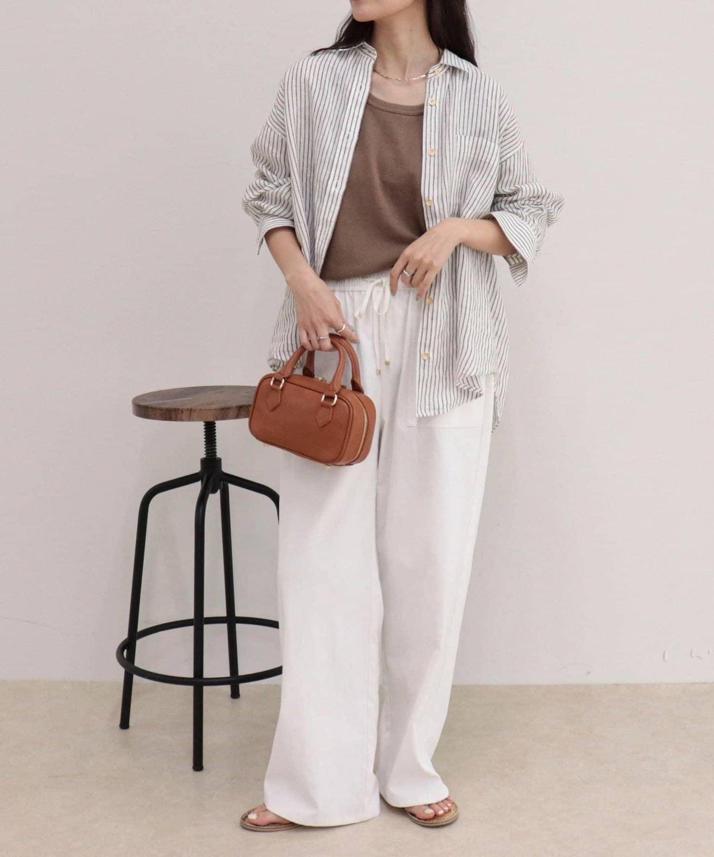LINEN100 2WAY 裹身襯衫