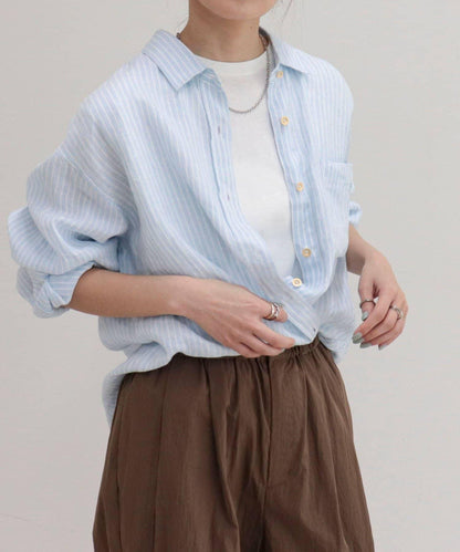 LINEN100 2WAY 裹身襯衫