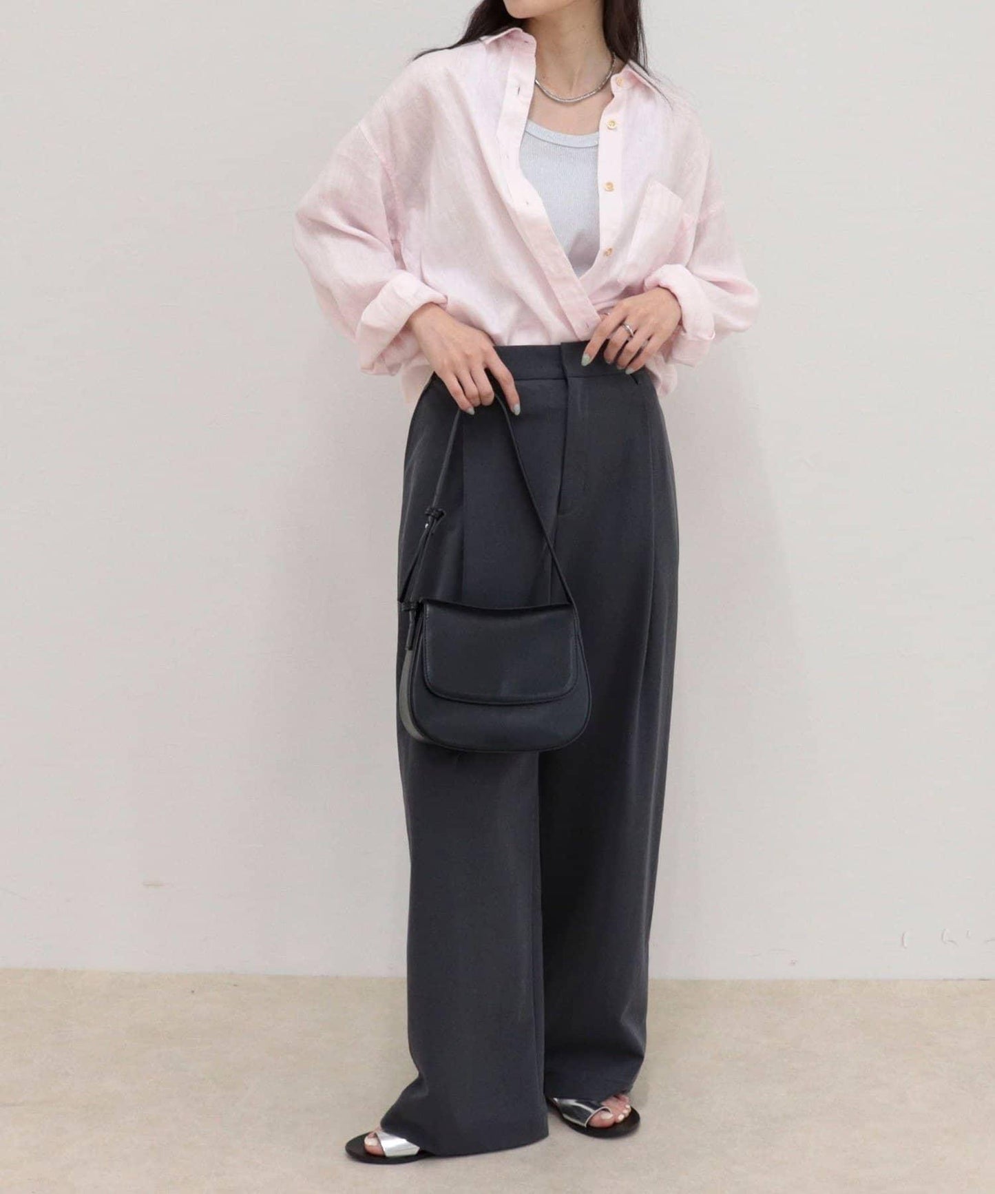 LINEN100 2WAY 裹身襯衫