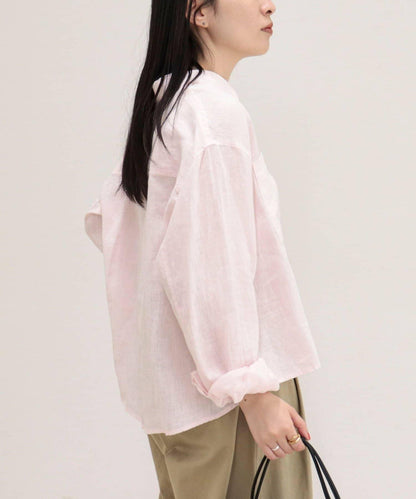 LINEN100 短款襯衫