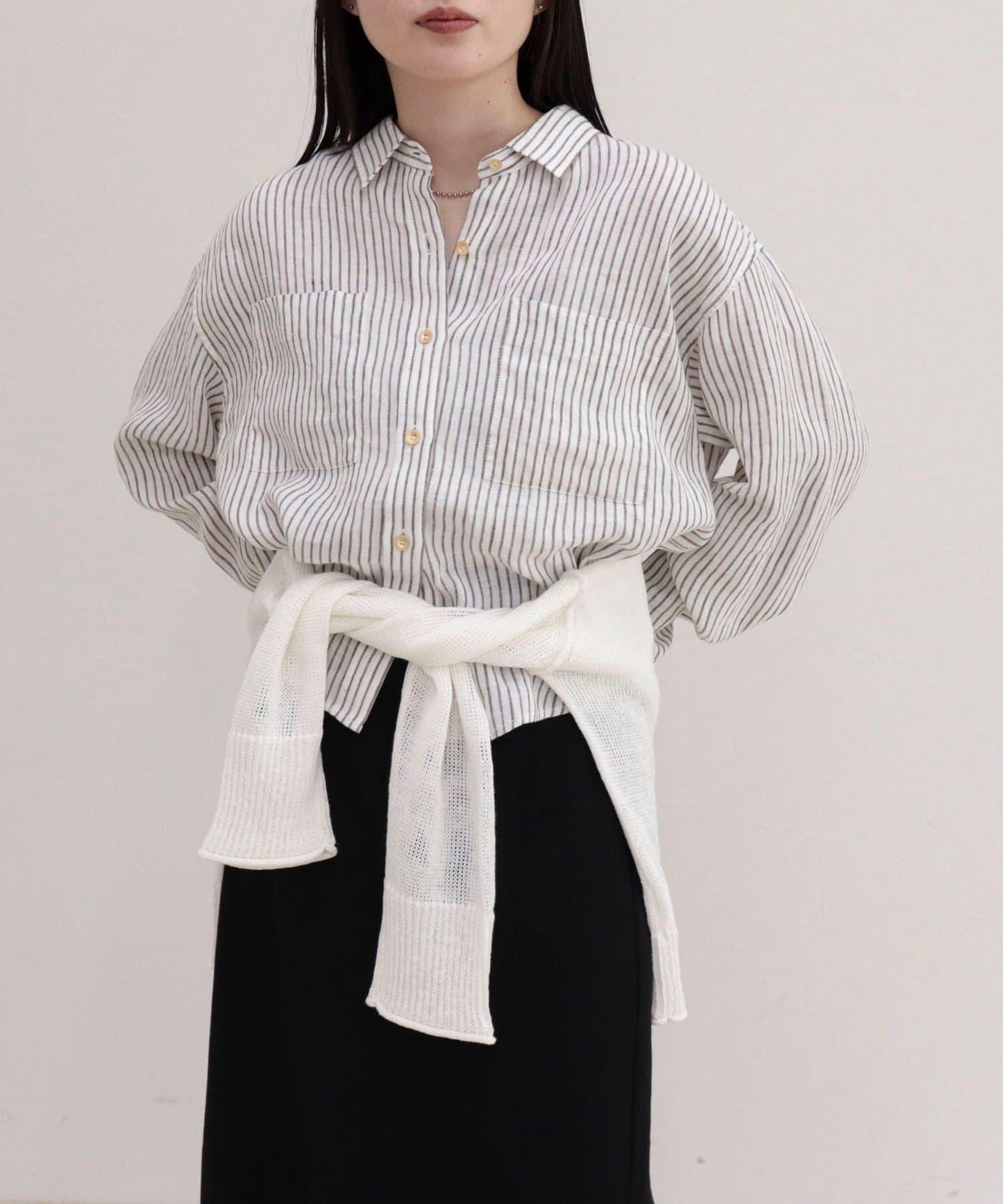 LINEN100 短款襯衫