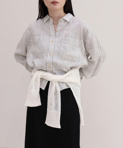 LINEN100 短款襯衫
