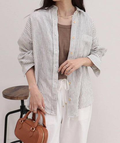 LINEN100 2WAY 裹身襯衫