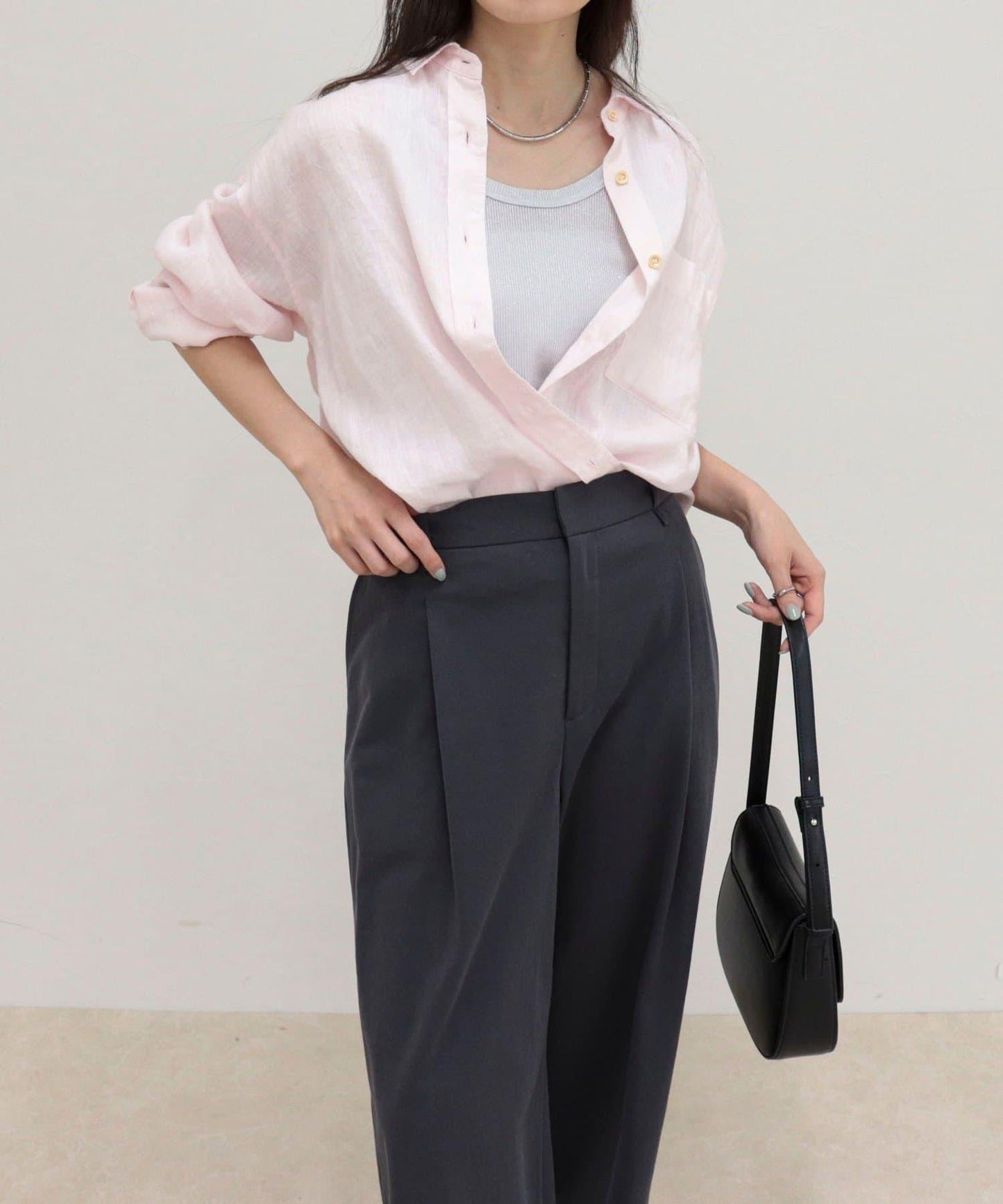 LINEN100 2WAY 裹身襯衫