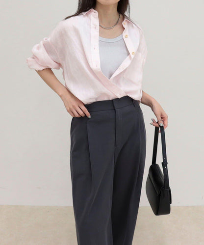 LINEN100 2WAY 裹身襯衫