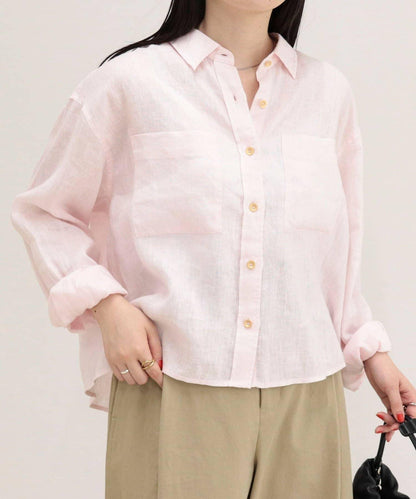 LINEN100 短款襯衫