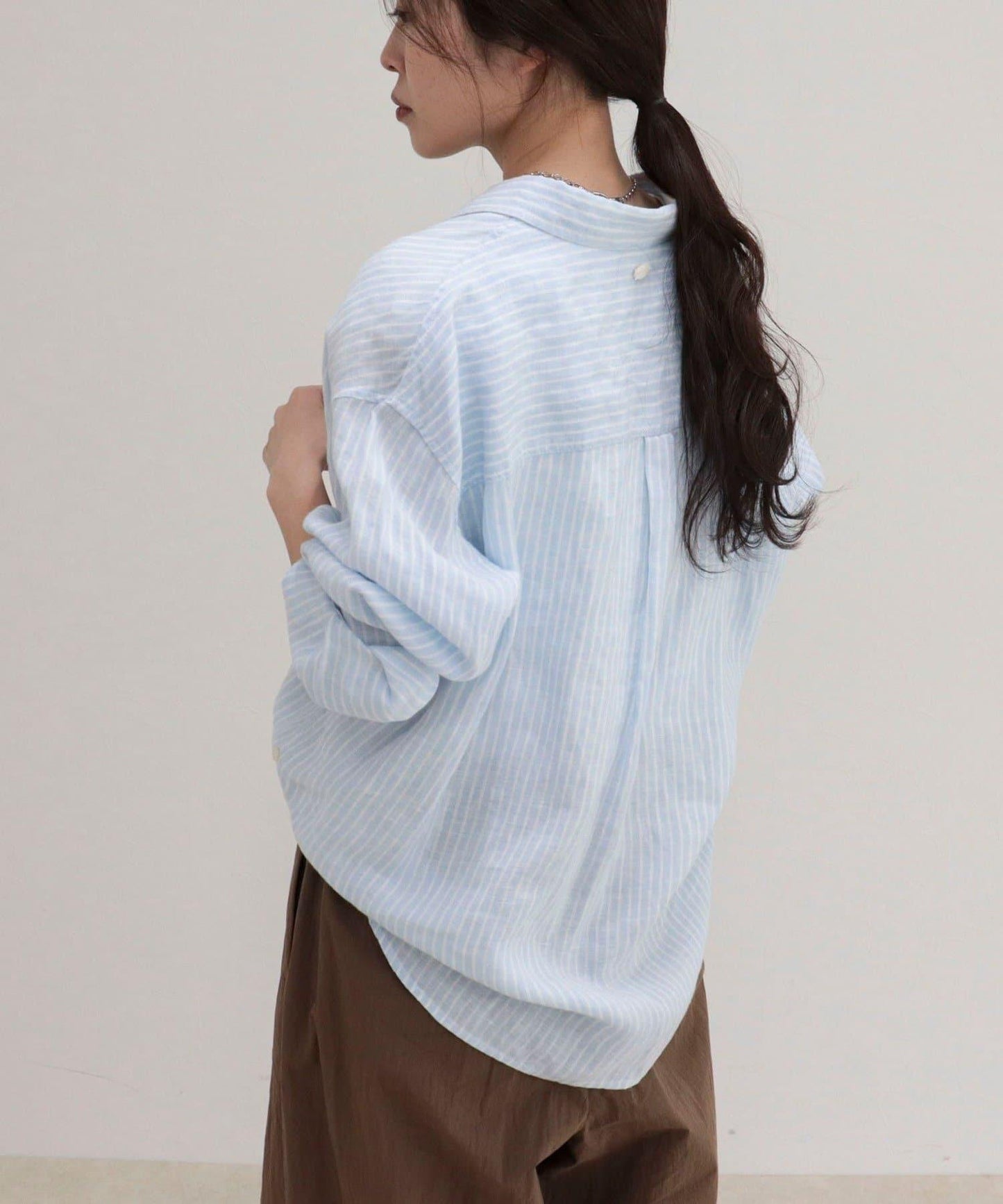 LINEN100 2WAY 裹身襯衫