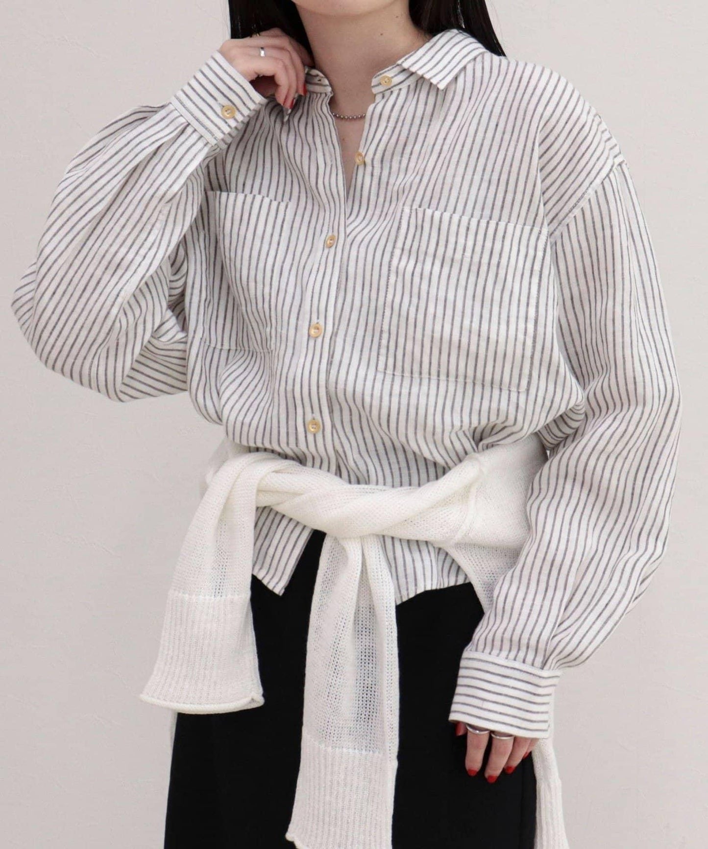 LINEN100 短款襯衫