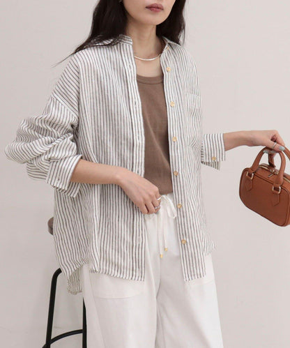LINEN100 2WAY 裹身襯衫