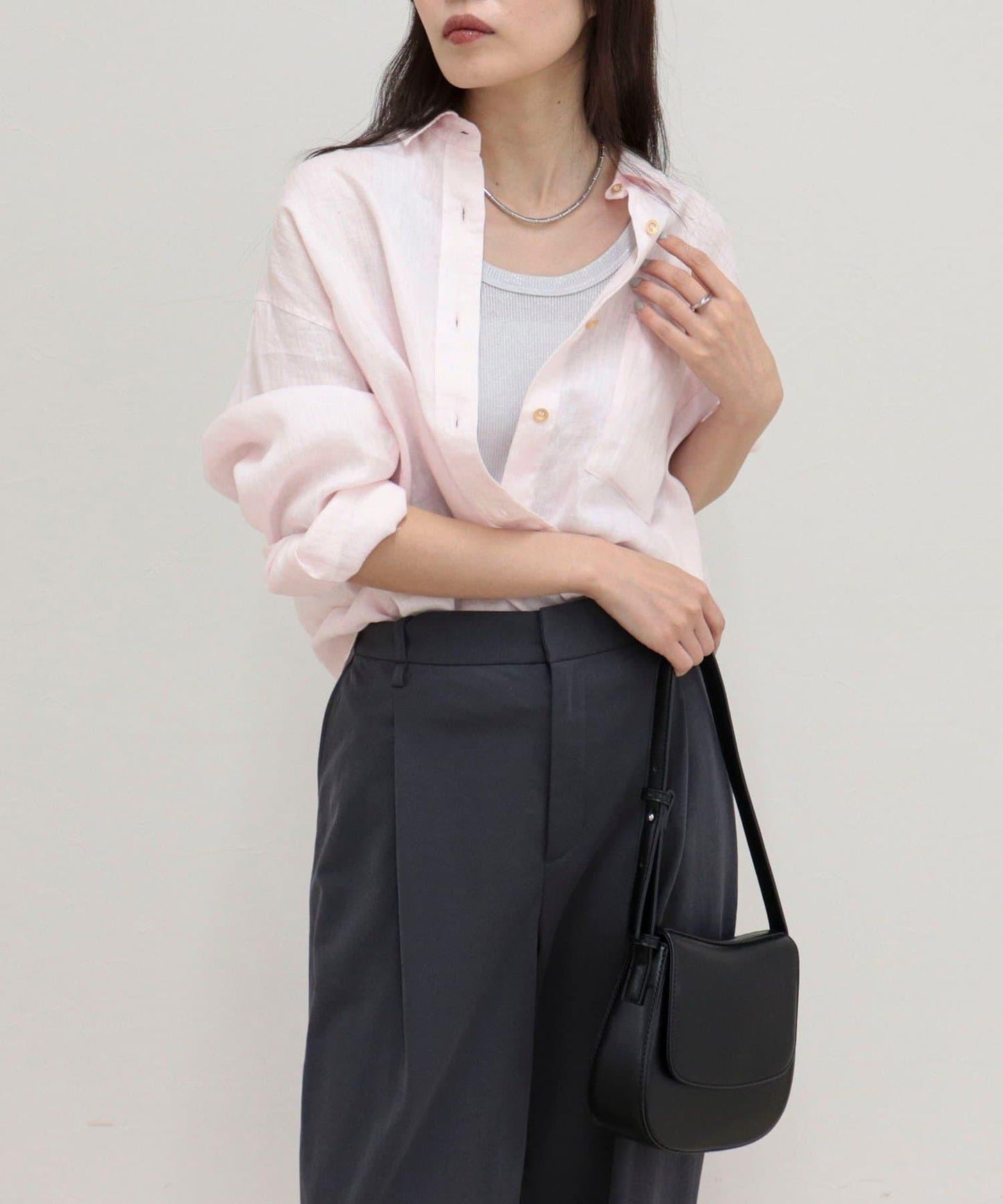 LINEN100 2WAY 裹身襯衫