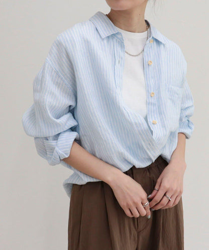 LINEN100 2WAY 裹身襯衫