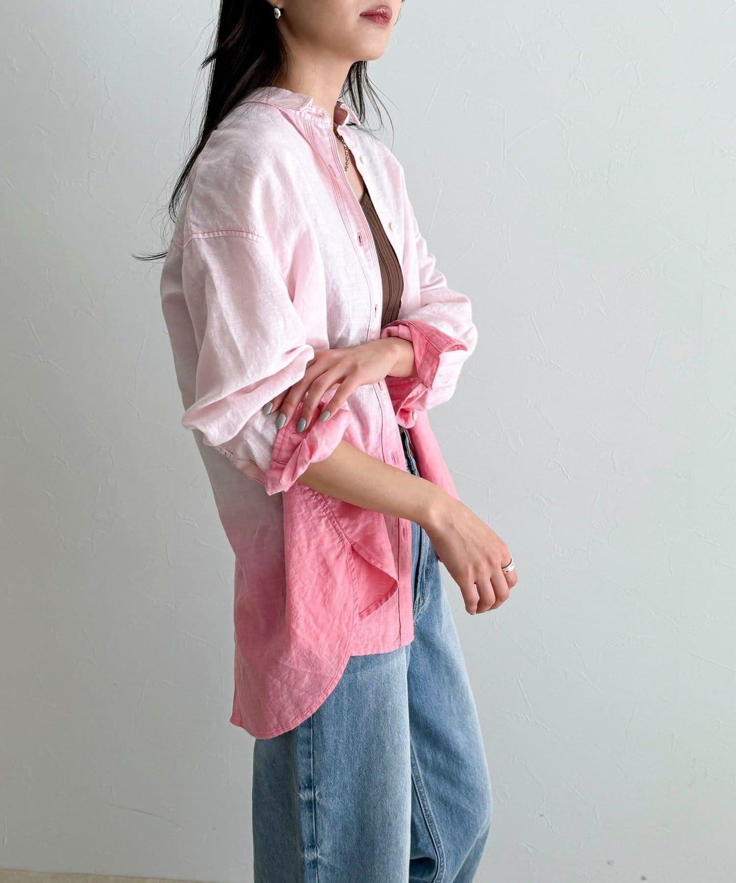 漸變亞麻襯衫