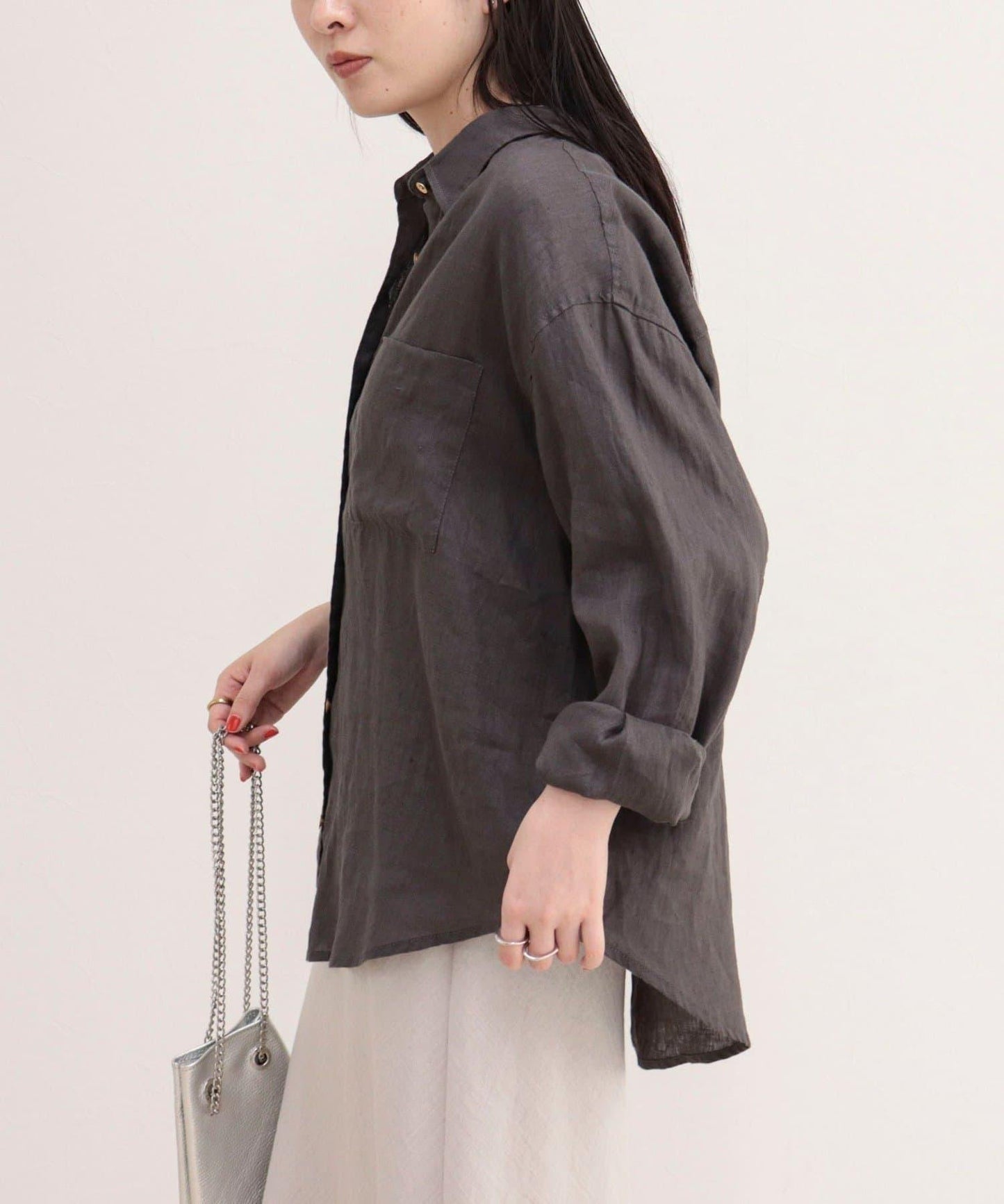 LINEN100 2WAY 裹身襯衫