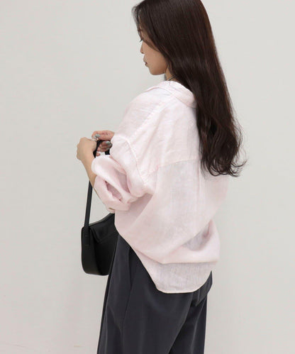 LINEN100 2WAY 裹身襯衫