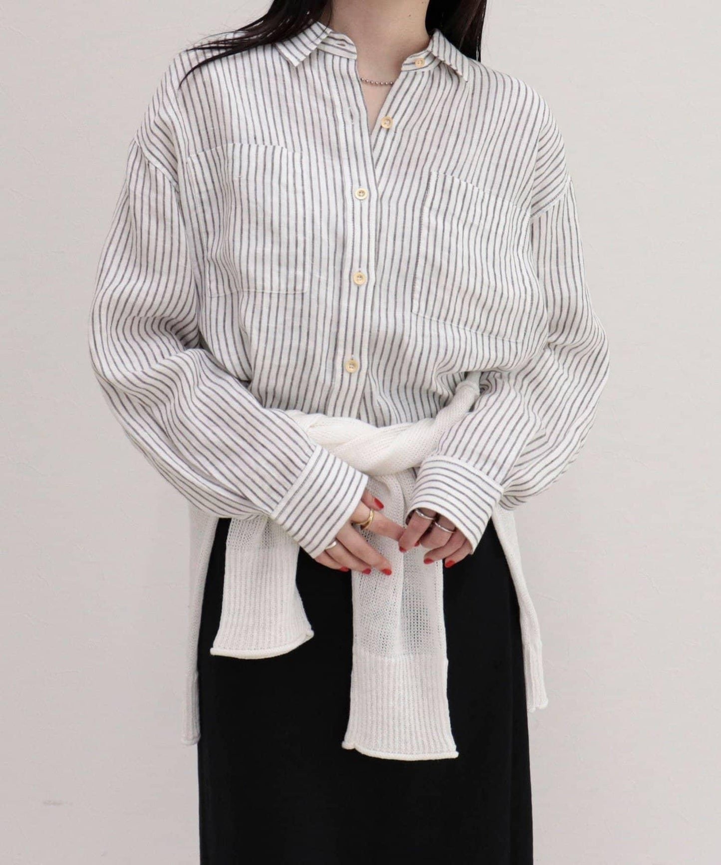 LINEN100 短款襯衫
