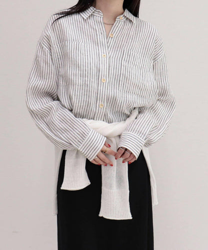 LINEN100 短款襯衫