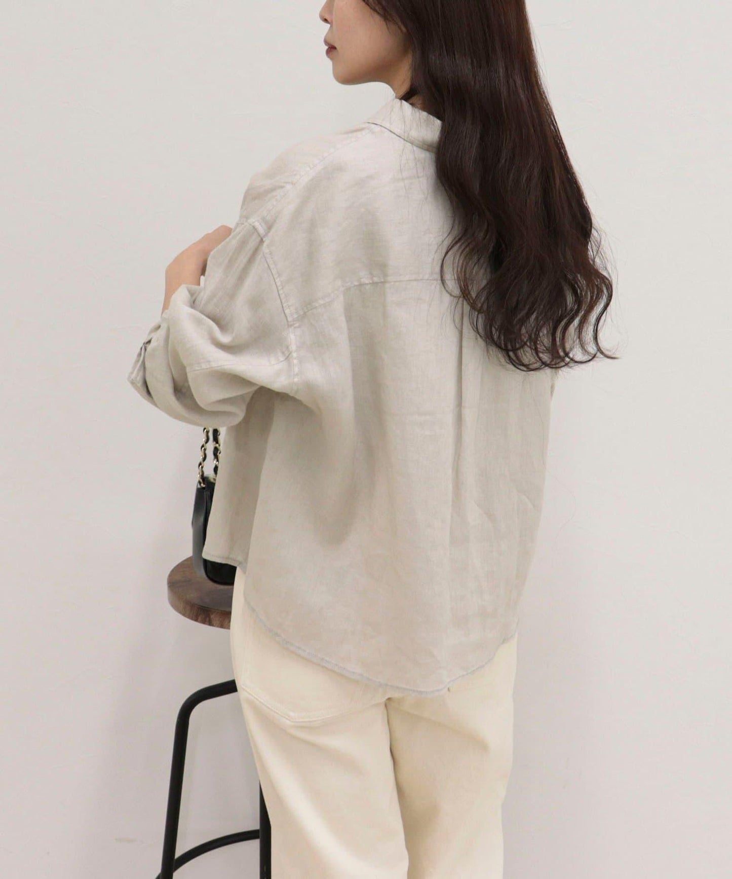 LINEN100 短款襯衫