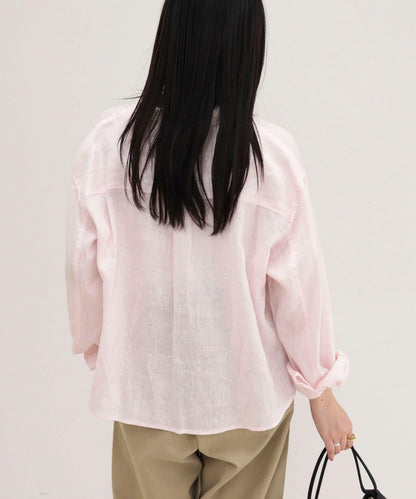 LINEN100 短款襯衫