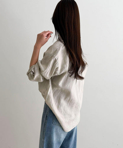 LINEN100 2WAY 裹身襯衫